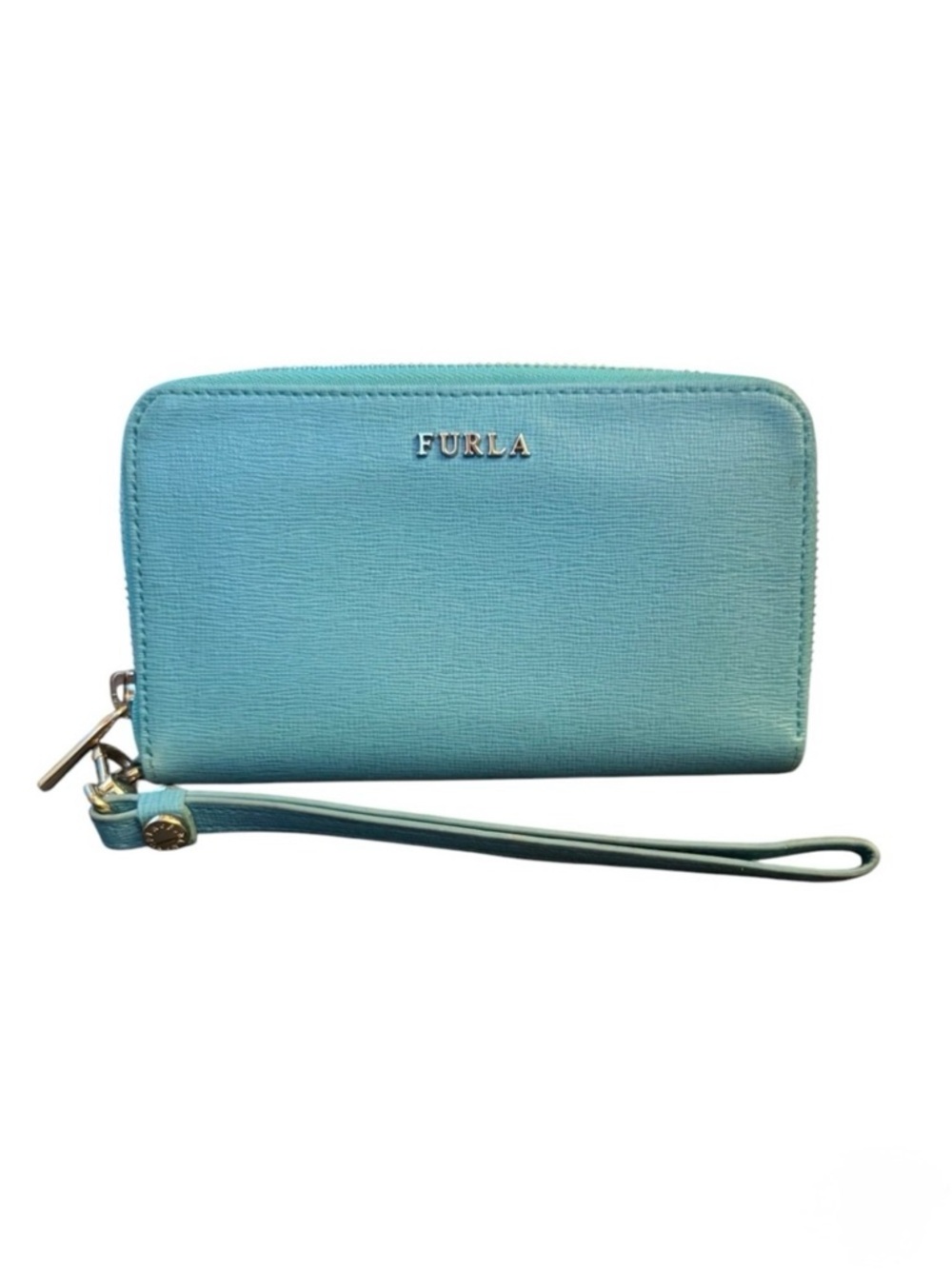 Furla Babylon Zip Around Light Blue Calfskin Wallet